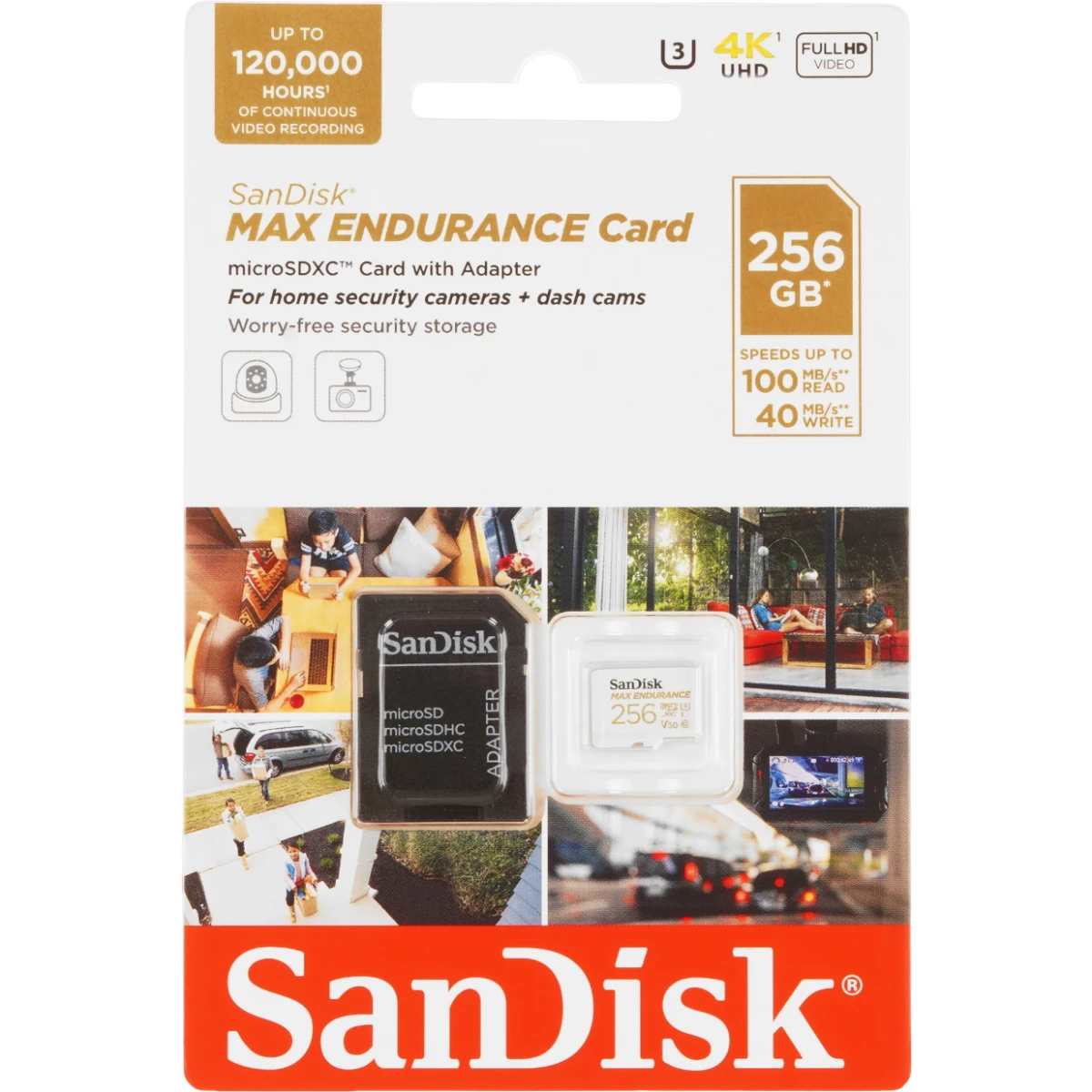 Карта памяти 256Gb MicroSD SanDisk Max Endurance + SD адаптер (SDSQQVR-256G-GN6IA) - фото 2
