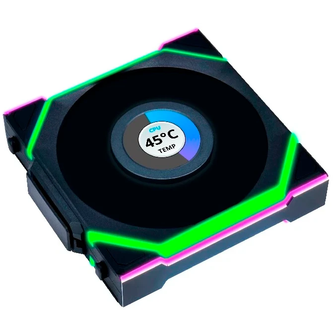 ..... Вентилятор для корпуса Lian Li UNI Fan SL Wireless LCD 120 Black (3 шт.) Б/У мелкие царапины - G99.12SLLCD1W3B.R0 - фото 6