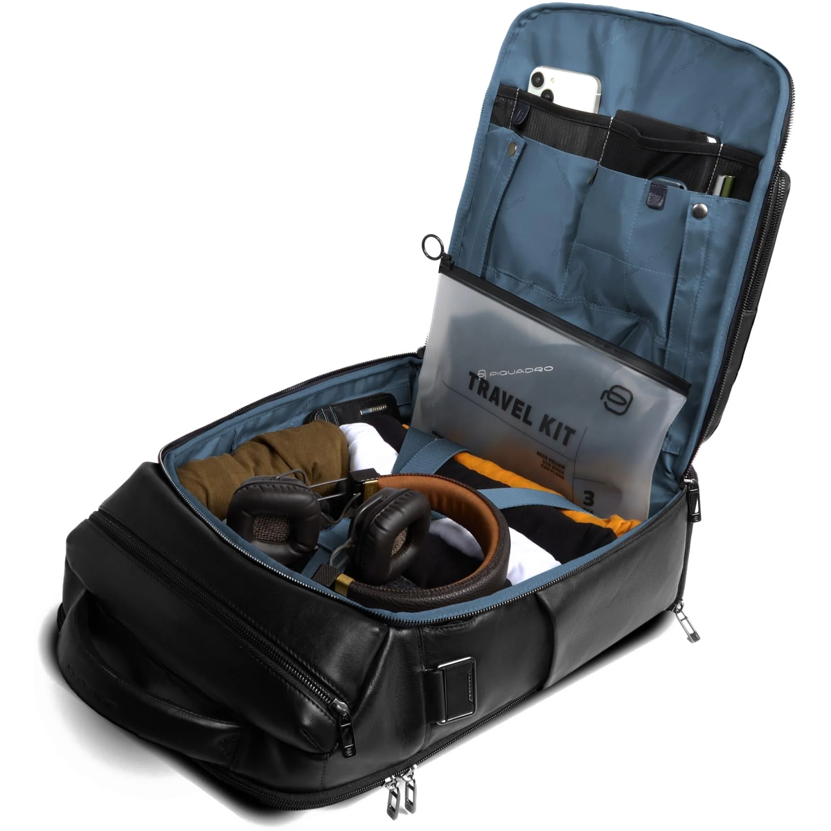 Рюкзак для ноутбука Piquadro Travel Laptop Backpack 15.6" Black (CA6798W136BM) - CA6798W136BM/N - фото 7