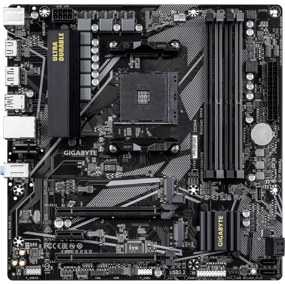 ..... Материнская плата Gigabyte B550M DS3H R2 (7599) из ремонта