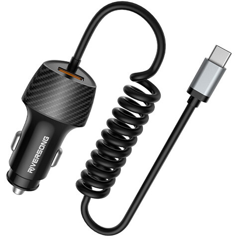 Автомобильное зарядное устройство Riversong Safari C3 Black + USB-C Cable - CC38-T