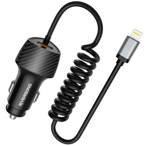 Автомобильное зарядное устройство Riversong Safari C3 Black + Lightning Cable - CC38-L
