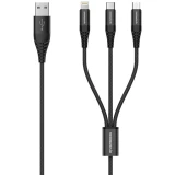 Кабель USB - microUSB/USB Type-C/Lightning, 1.2м, Riversong Infinity 05 (C58)
