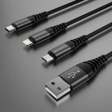 Кабель USB - microUSB/USB Type-C/Lightning, 1.2м, Riversong Infinity 05 (C58)