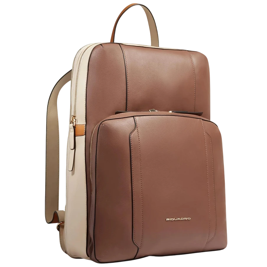 Рюкзак для ноутбука Piquadro Expandable Women’s Backpack 15.6" Brown/Beige (CA6216W92/MBE) - фото 2