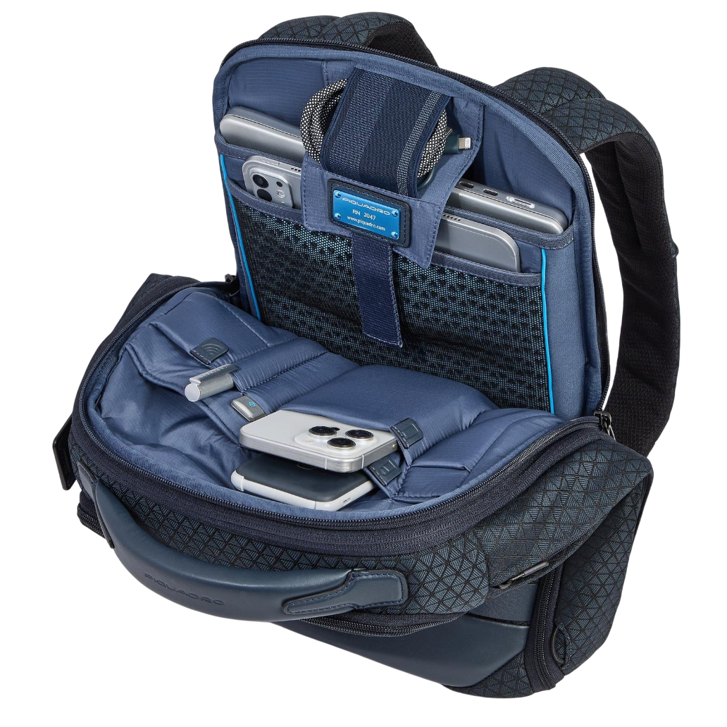 Рюкзак для ноутбука Piquadro Modular Travel Laptop Backpack Fabric Blue (CA6827W139/BLU) - фото 5