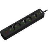 Сетевой фильтр CBR CSF-SP-5-2A1C-018M-B Black