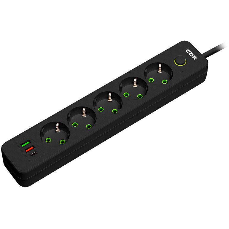 Сетевой фильтр CBR CSF-SP-5-2A1C-018M-B Black