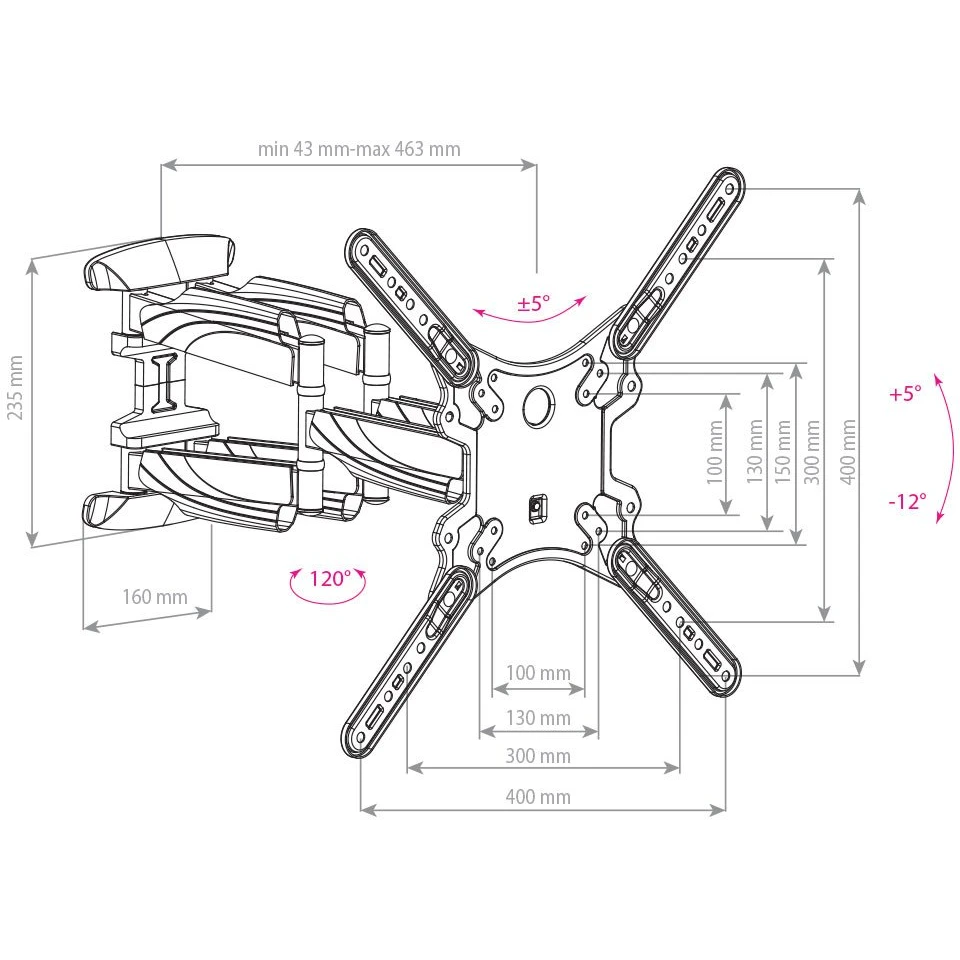 Кронштейн ARM MEDIA COBRA-45 Black - фото 2