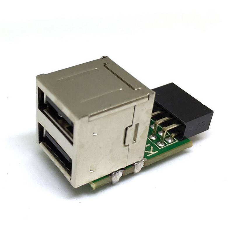 Переходник USB 2.0 (10pin F) - 2x USB A (F), Espada EIDC10P-USB2x20