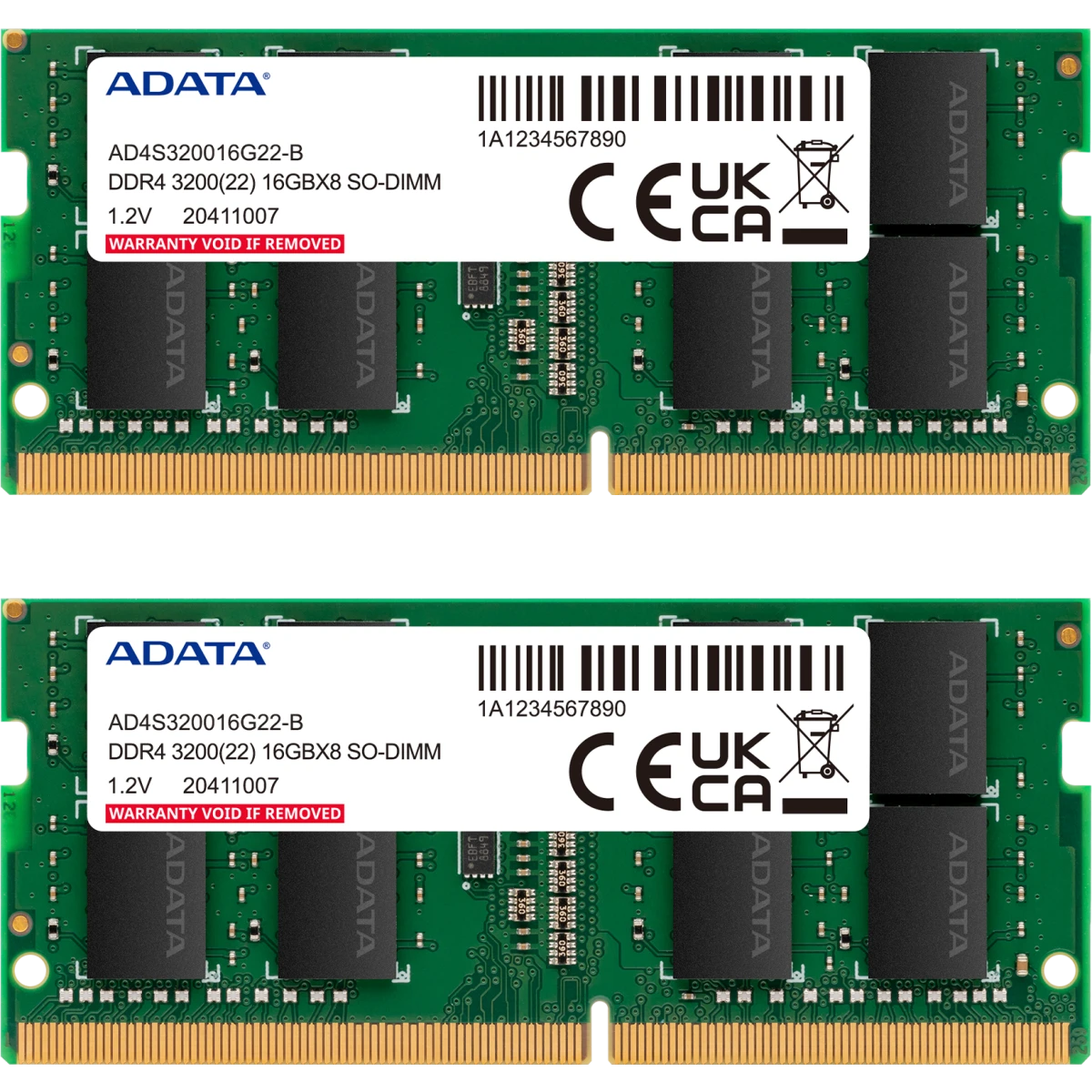 Оперативная память 16Gb DDR4 3200MHz ADATA SO-DIMM (AD4S32008G22-DTGN) (2x8Gb KIT)