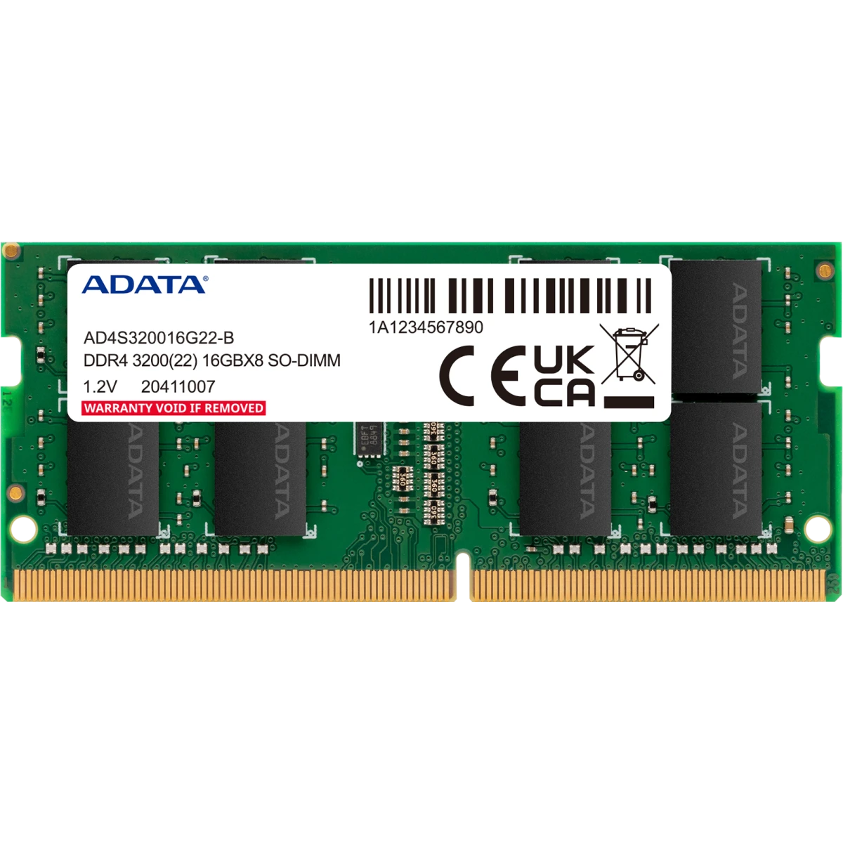 Оперативная память 16Gb DDR4 3200MHz ADATA SO-DIMM (AD4S32008G22-DTGN) (2x8Gb KIT) - фото 2