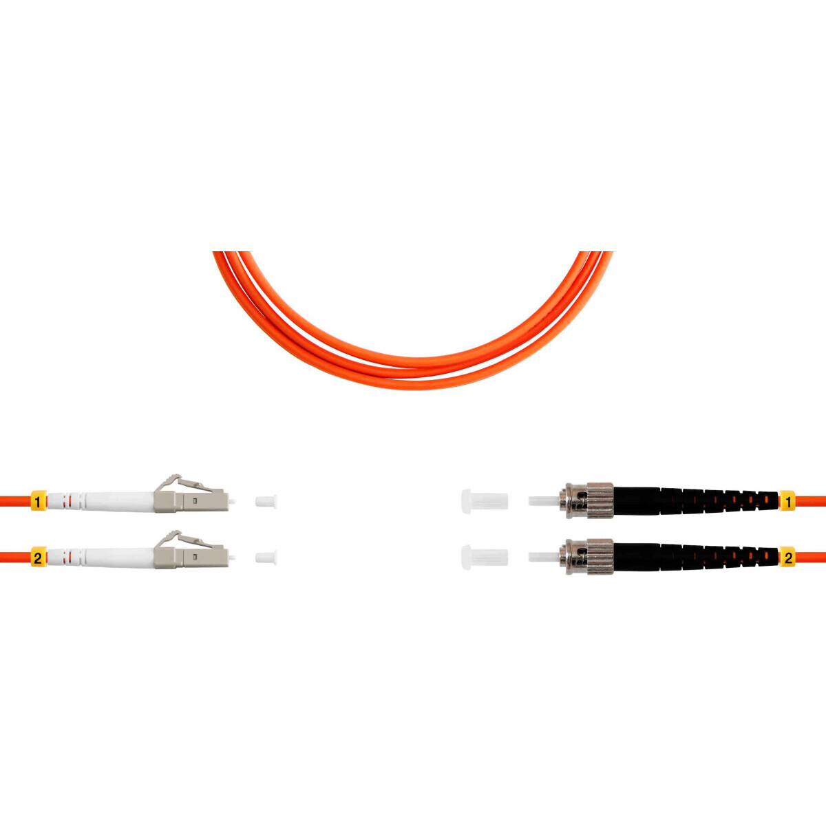 Патч-корд TELCORD ШОС-2x3.0-2LC/U-2ST/U-MM50-1м-LSZH-OR, 1м