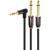 Кабель 3.5 Jack (M) - 2x 6.3 Jack (M), 3м, Caweon GIR-3M