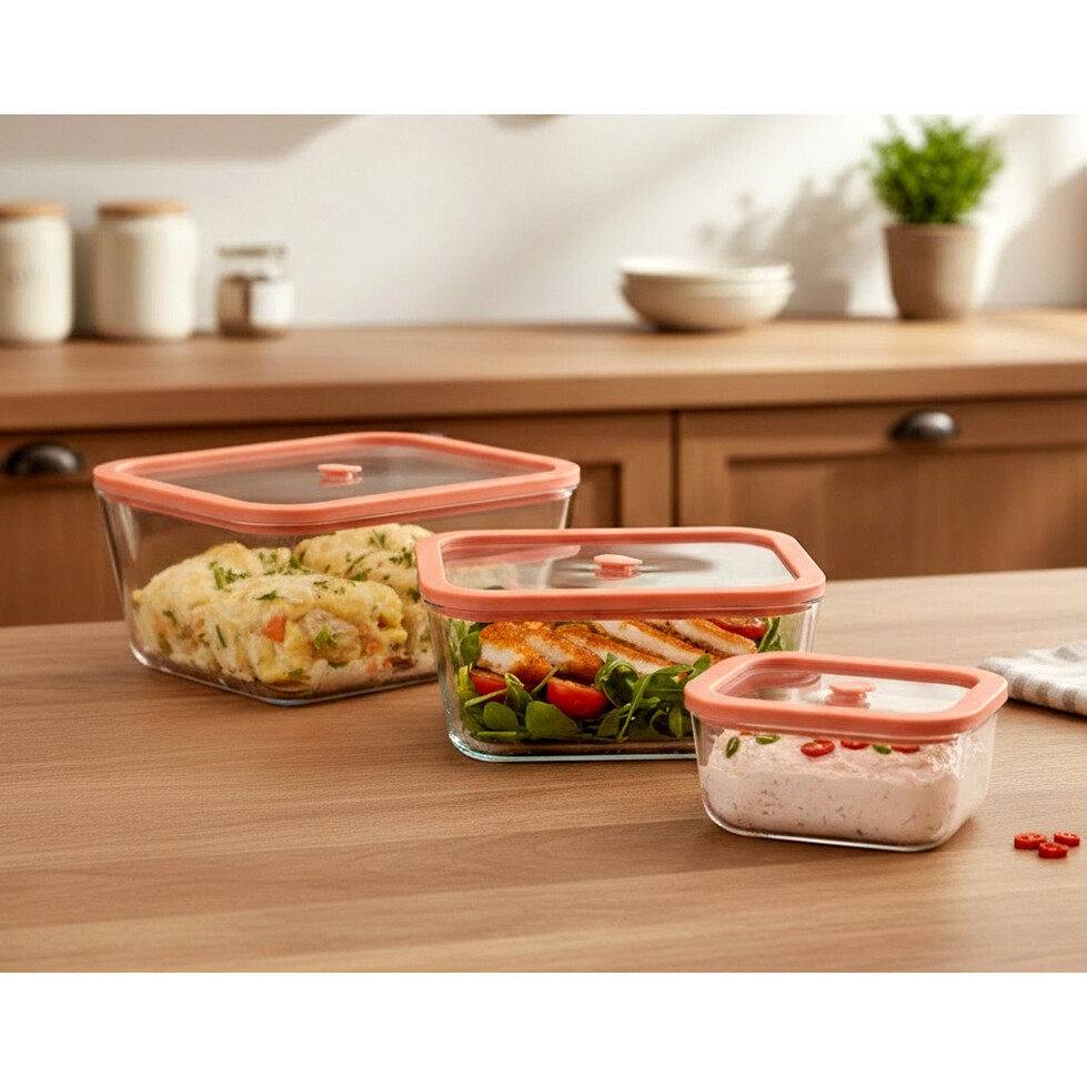 Вакуумные контейнеры Status Viva set 4 Salmon - фото 3