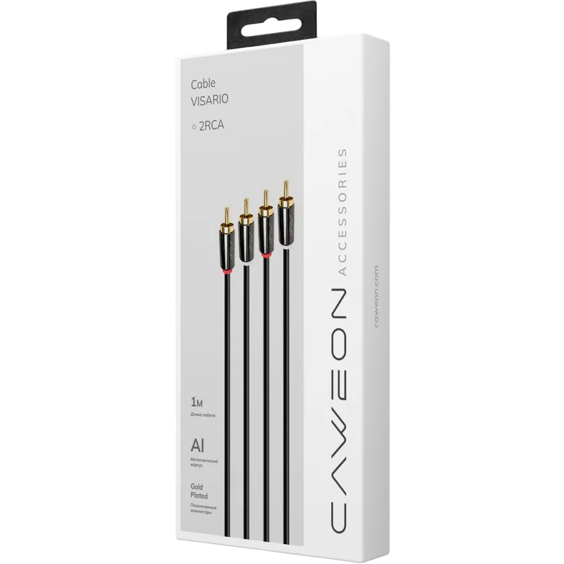 Кабель 2x RCA (M) - 2x RCA (M), 1м, Caweon JJ-1M - фото 2