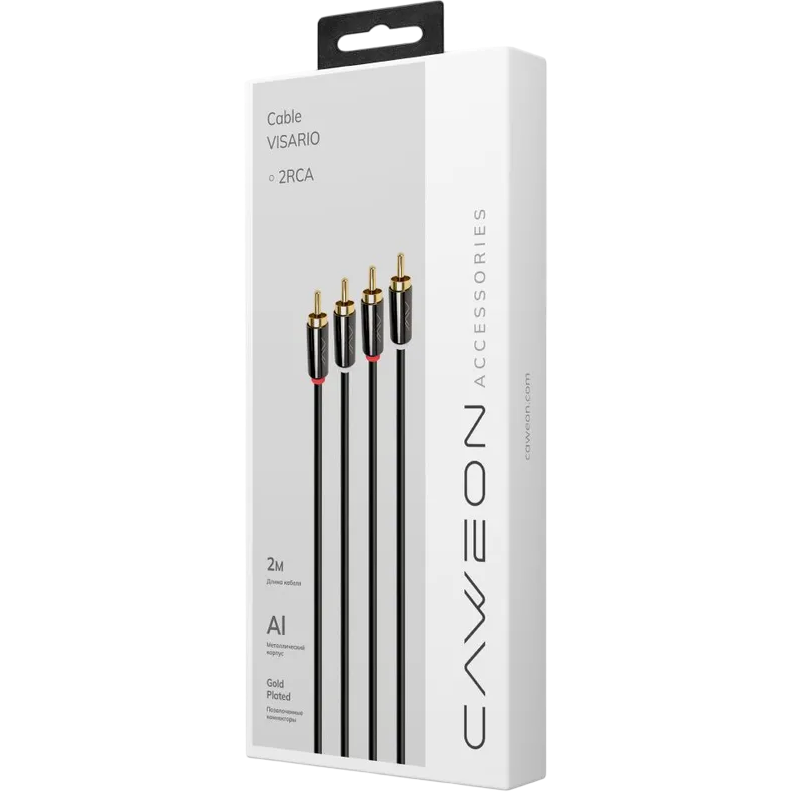 Кабель 2x RCA (M) - 2x RCA (M), 2м, Caweon JJ-2M - фото 2