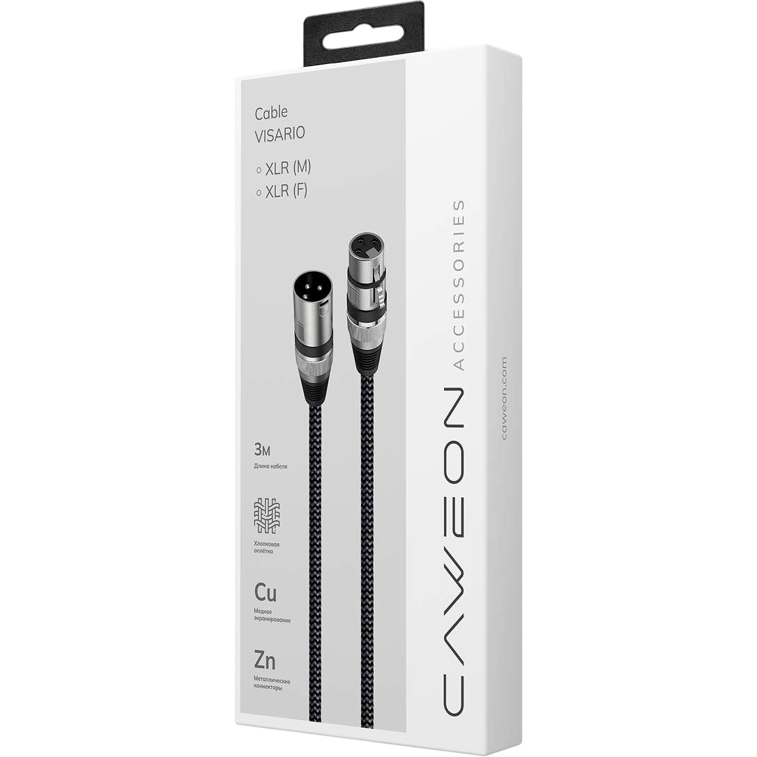 Кабель XLR (M) - XLR (F), 3м, Caweon NO-3M - фото 2