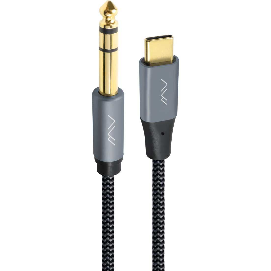 Кабель USB Type-C - 6.3 Jack, 5м, Caweon AI-5M