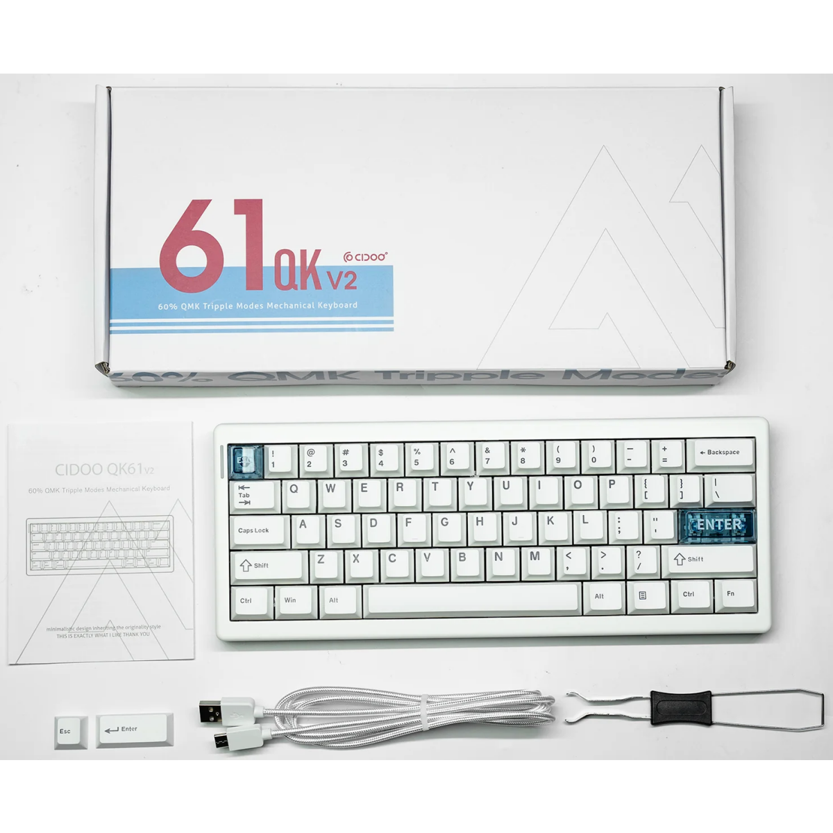 Клавиатура CIDOO QK61 V2 White - 1215582 - фото 12