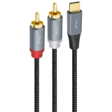 Кабель USB Type-C - 2x RCA, 2м, Caweon AJ-2M