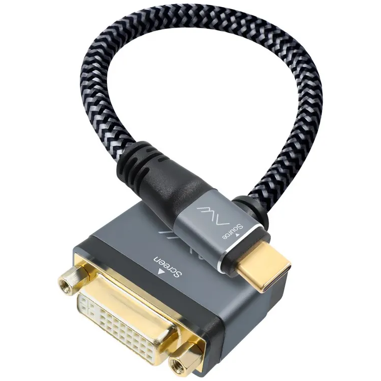 Переходник USB Type-C - DVI (F), 0.2м, Caweon AL-20CM