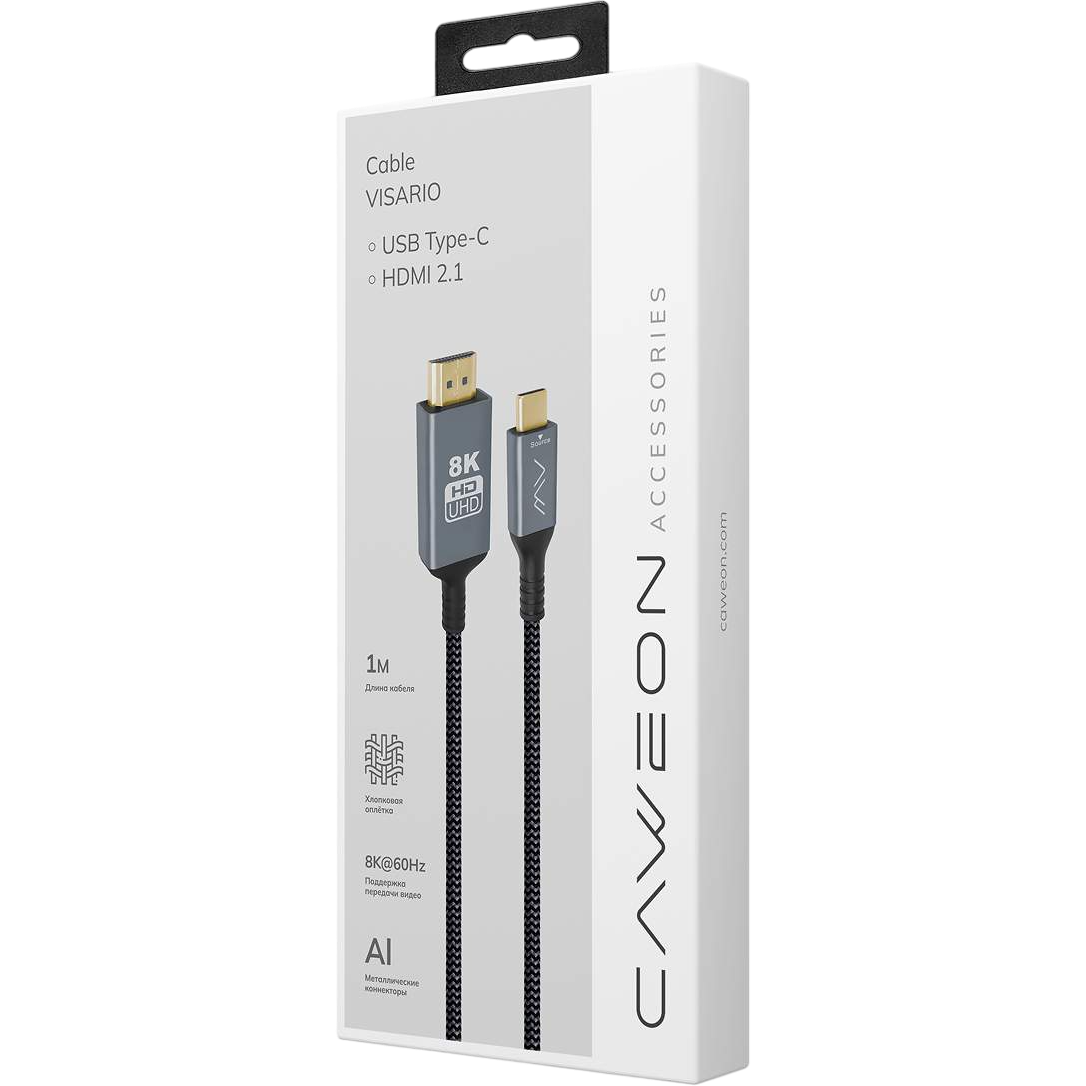 Кабель USB Type-C - HDMI, 1м, Caweon ACB-1M - фото 2