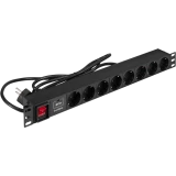 Блок розеток ExeGate PDU-19H804 Al-8S-EU2.5CU-SW-SPD1 (EX299605RUS)