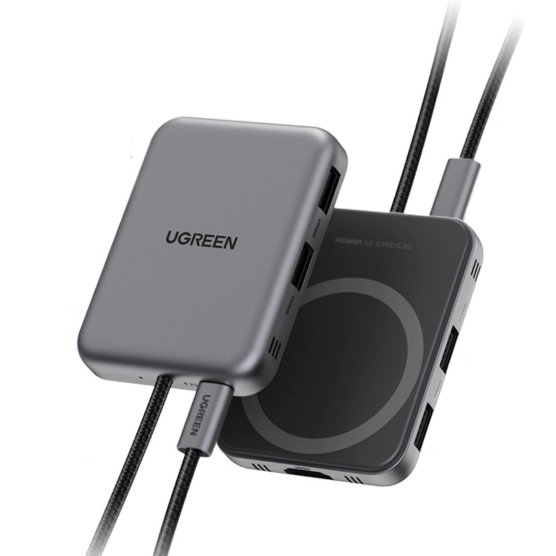 Док-станция UGREEN 7-in-1 Magnetic USB-C Hub Space Gray (CM896)