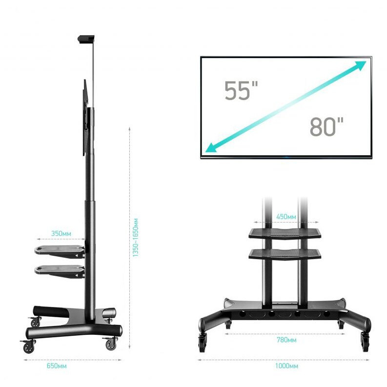 Мобильная стойка Onkron TS1881 Black - TS1881-B - фото 3
