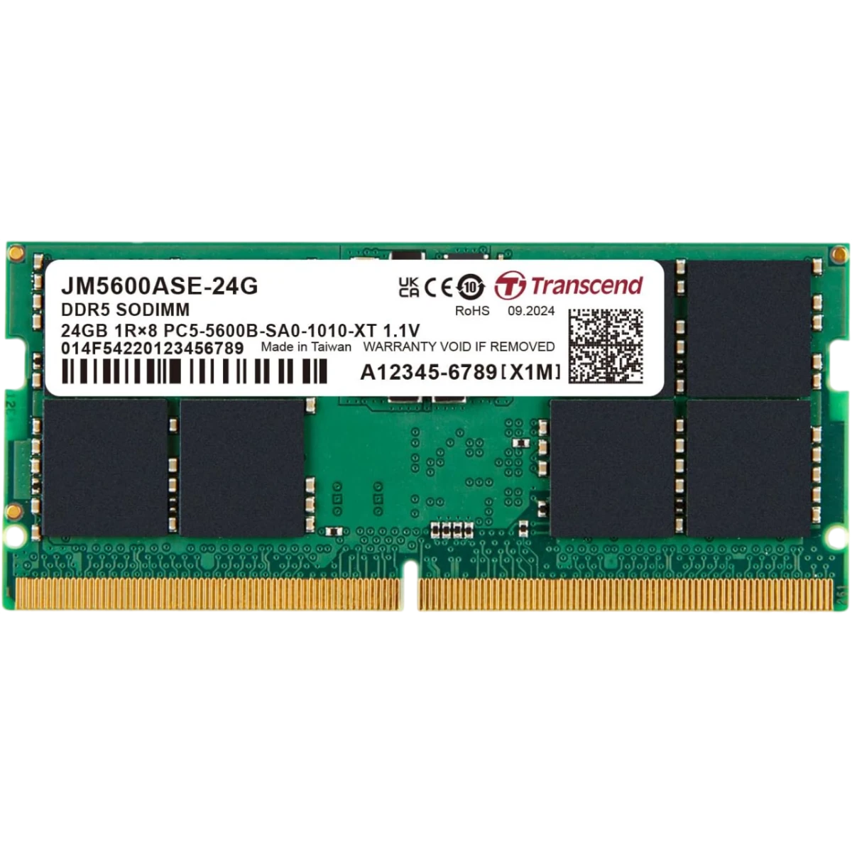 Оперативная память 24Gb DDR5 5600MHz Transcend SO-DIMM (JM5600ASE-24G)