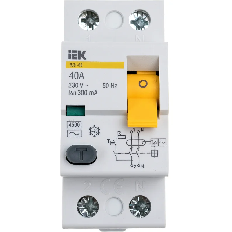 Выключатель дифференциального тока (УЗО) IEK MDV10-2-040-300
