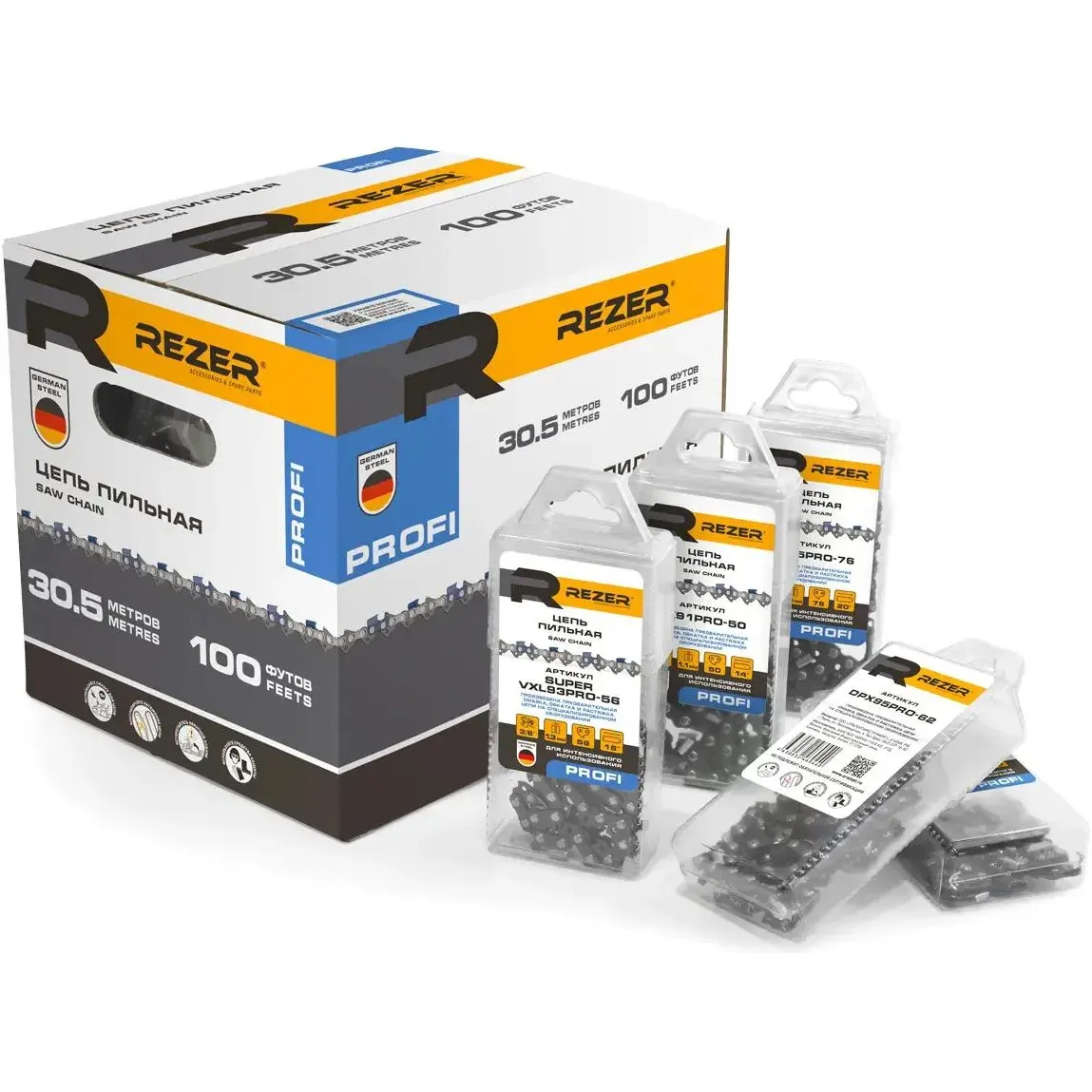 Цепь для цепных пил REZER LPX86PRO-67 - 03.025.00056 - фото 2