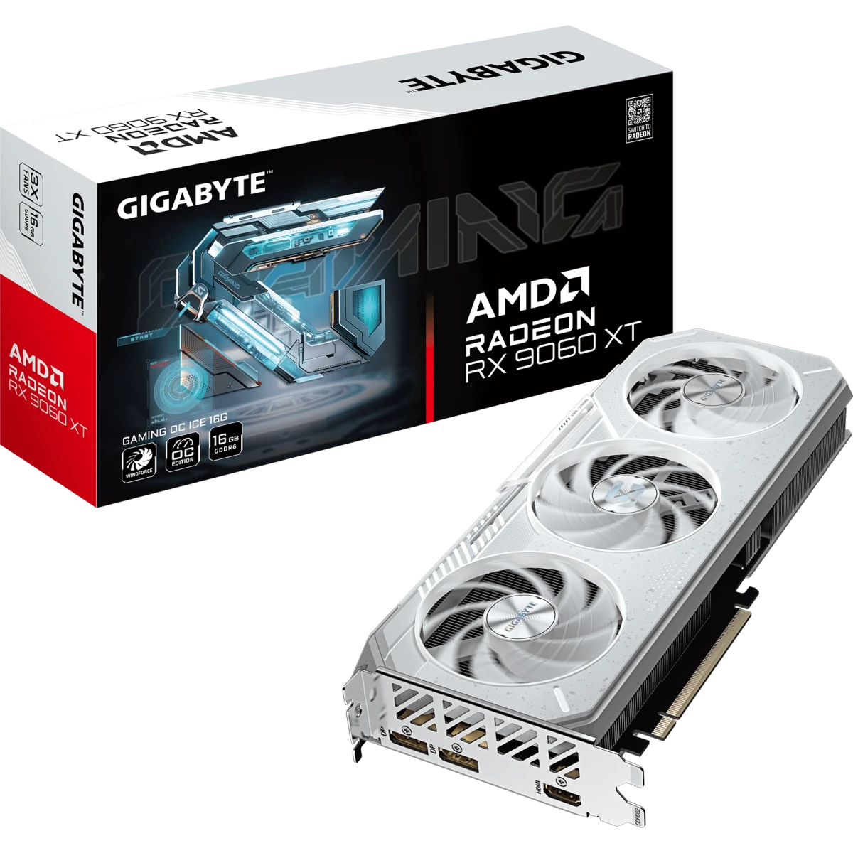 Видеокарта AMD Radeon RX 9060 XT Gigabyte GAMING OC ICE 16Gb (GV-R906XGAMINGOCICE-16GD) - фото 10