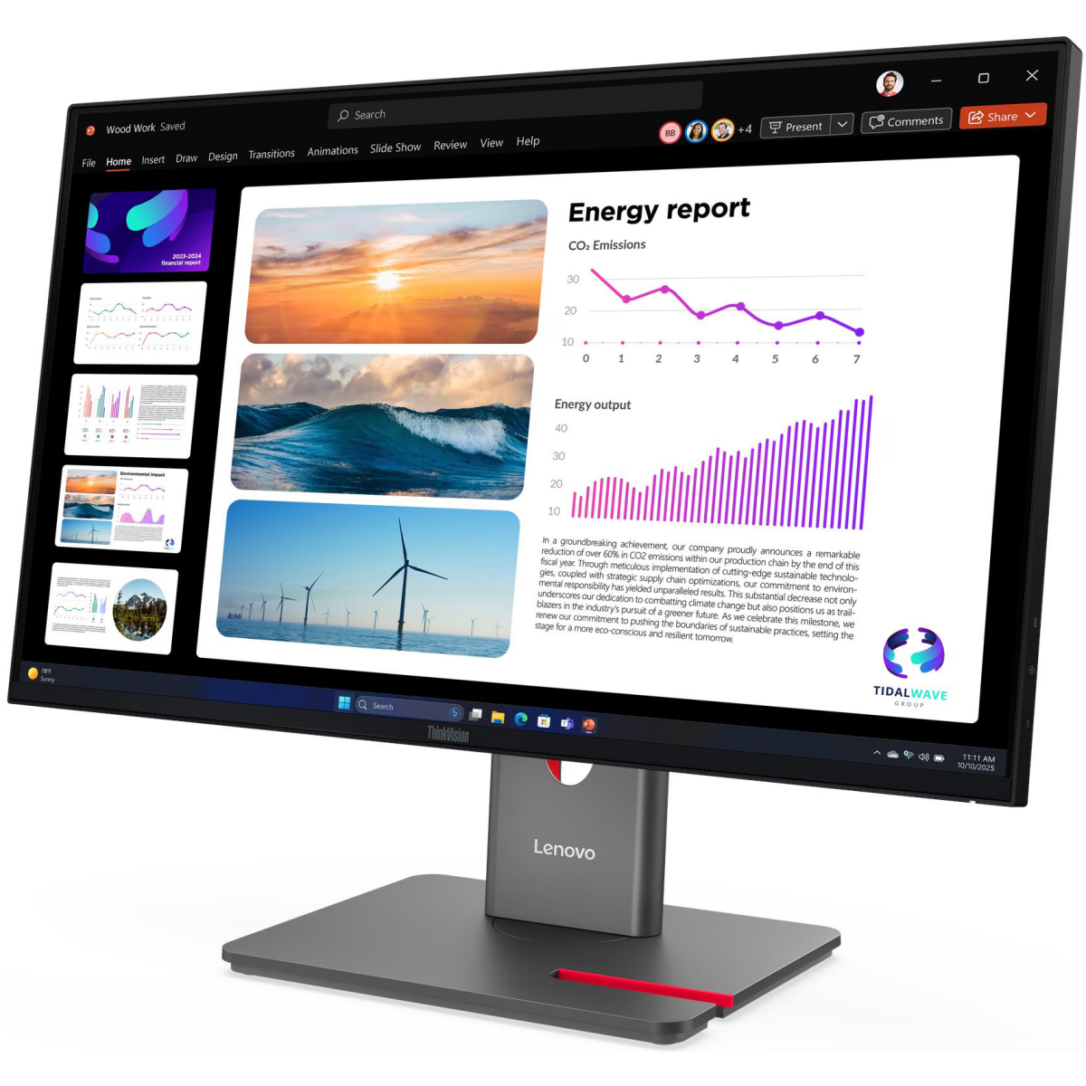 Монитор Lenovo 24" ThinkVision P24Q-40 (64B2GAT1UK) - фото 2