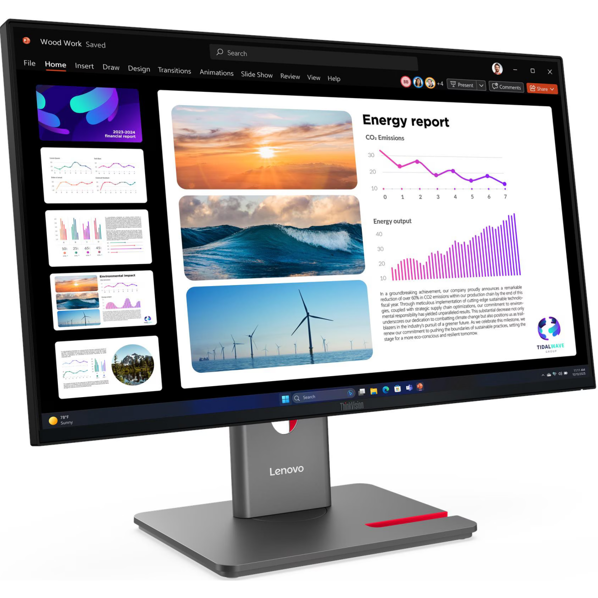 Монитор Lenovo 24" ThinkVision P24Q-40 (64B2GAT1UK) - фото 3