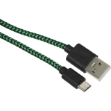 Кабель USB A (M) - microUSB B (M), 1м, PERO DC04 Green/Black (PRDC-04MU1MGB)
