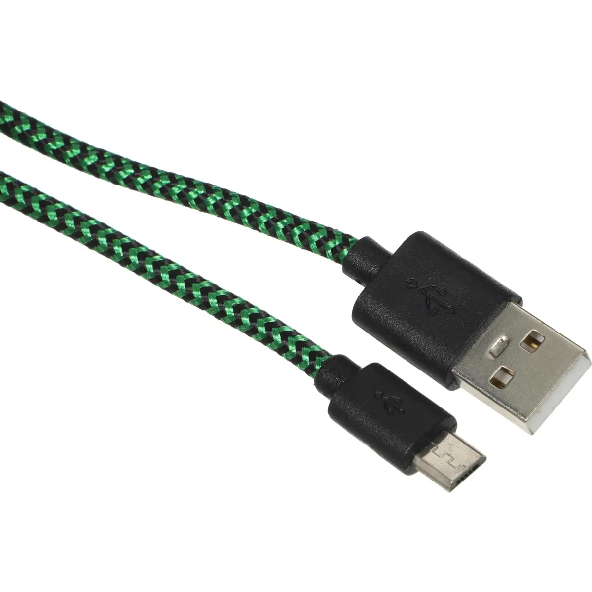 Кабель USB A (M) - microUSB B (M), 1м, PERO DC04 Green/Black - PRDC-04MU1MGB