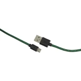 Кабель USB A (M) - microUSB B (M), 1м, PERO DC04 Green/Black (PRDC-04MU1MGB)