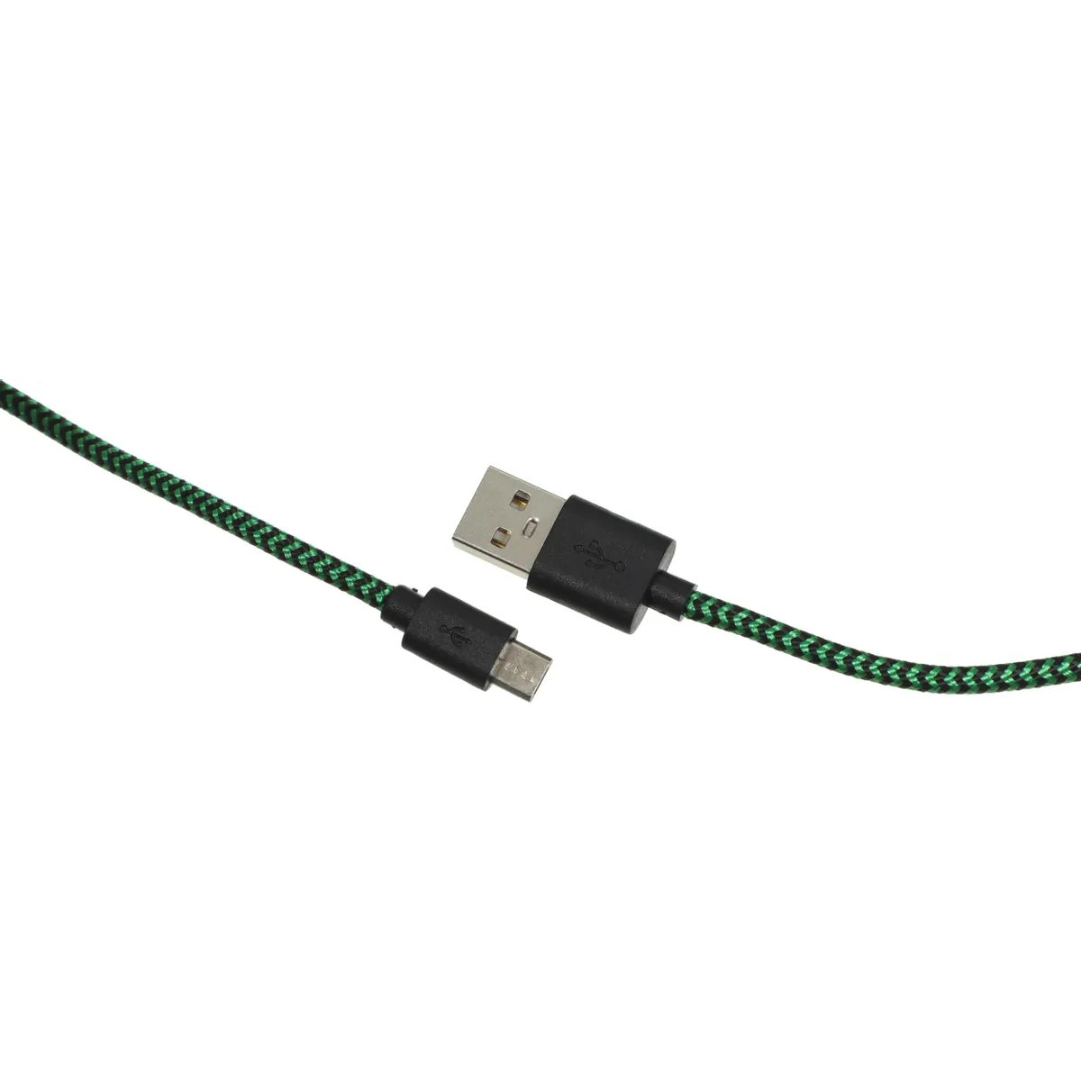 Кабель USB A (M) - microUSB B (M), 1м, PERO DC04 Green/Black - PRDC-04MU1MGB - фото 2