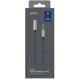 Кабель удлинительный 3.5 Jack (M) - 3.5 Jack (F), 1м, PERO MC03 (PRMC-031MB)