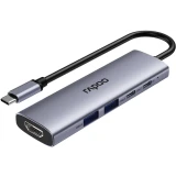 Док-станция Rapoo XD51 5-in-1 USB-C Adapter Grey (XD51-SGRY)