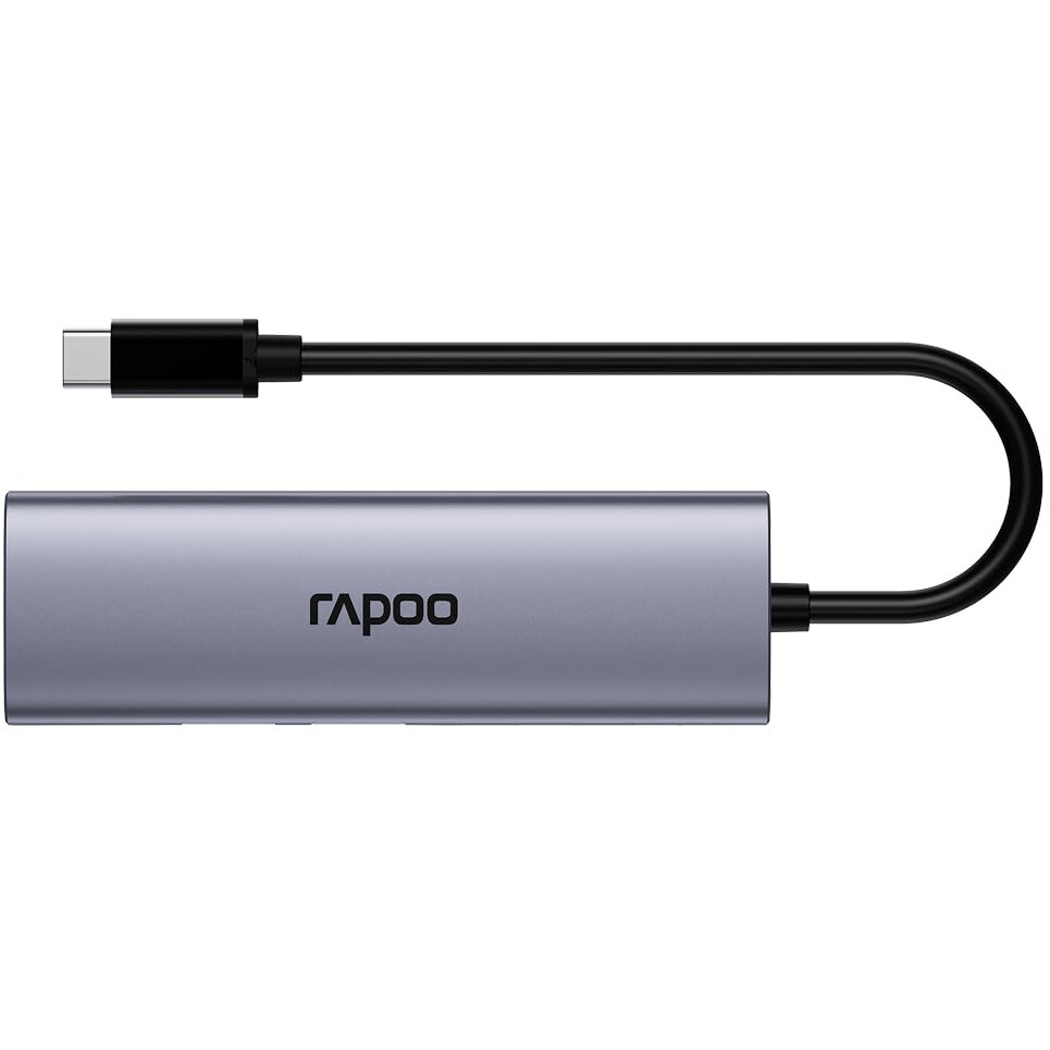 Док-станция Rapoo XD51 5-in-1 USB-C Adapter Grey - XD51-SGRY - фото 2