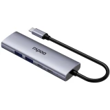 Док-станция Rapoo XD51 5-in-1 USB-C Adapter Grey (XD51-SGRY)