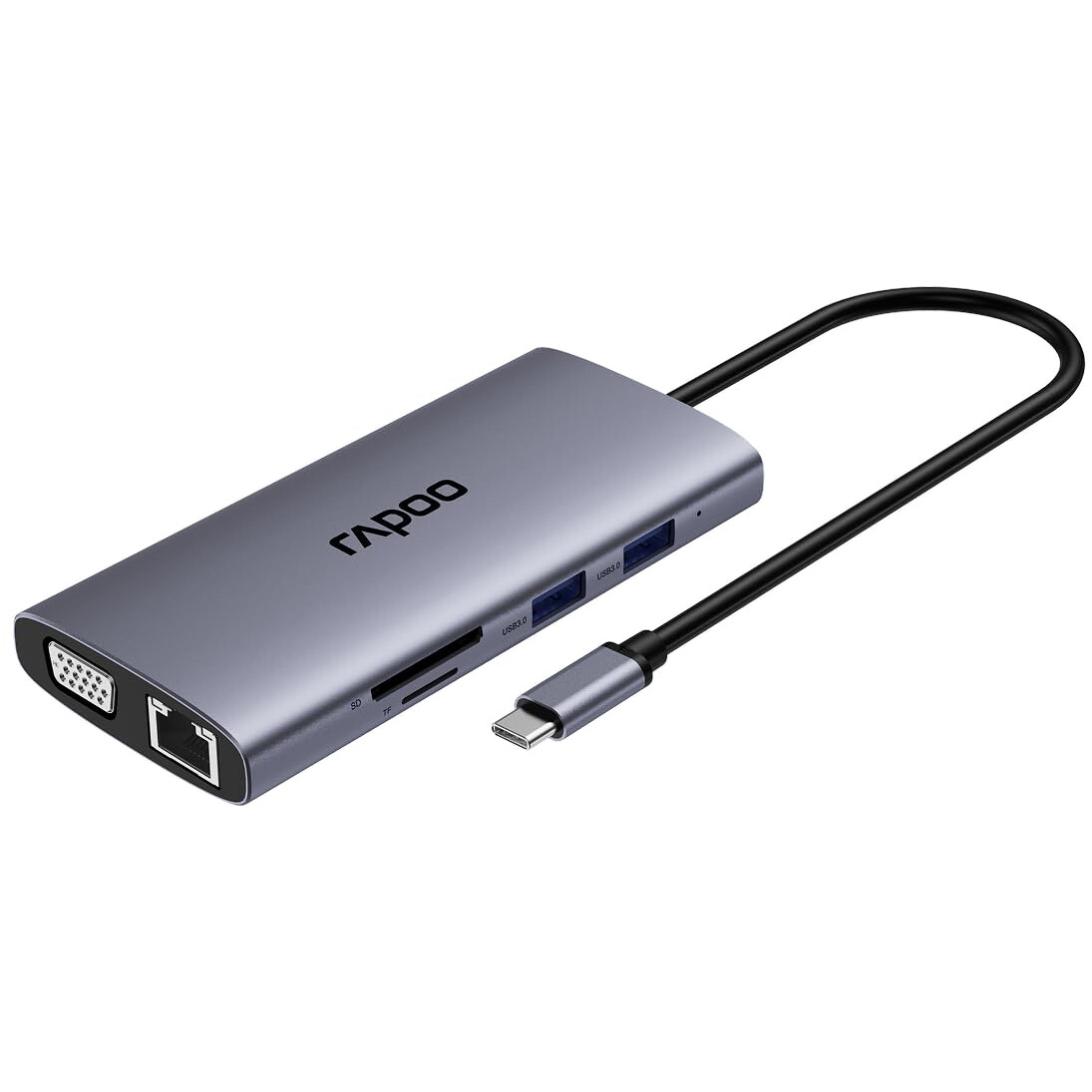 Док-станция Rapoo XD101 10-in-1 USB-C Adapter Grey