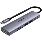 Док-станция Rapoo XD61 6-in-1 USB-C Adapter Grey (XD61-SGRY)
