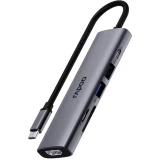 Док-станция Rapoo XD61 6-in-1 USB-C Adapter Grey (XD61-SGRY)
