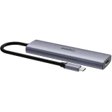 Док-станция Rapoo XD61 6-in-1 USB-C Adapter Grey (XD61-SGRY)