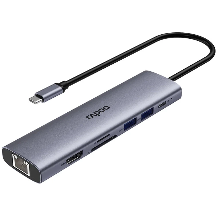Док-станция Rapoo XD71 7-in-1 USB-C Adapter Grey - ч
