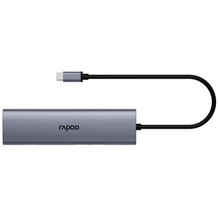 Док-станция Rapoo XD71 7-in-1 USB-C Adapter Grey - ч - фото 2